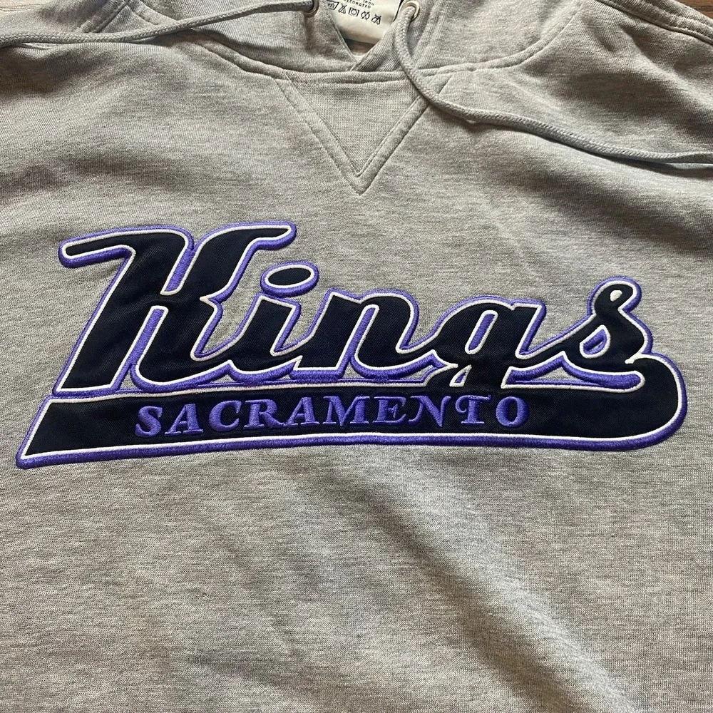Vtg 90s NBA Sacramento Kings Lee Sport Ringer Hoodie Mens 2XL Sweatshirt